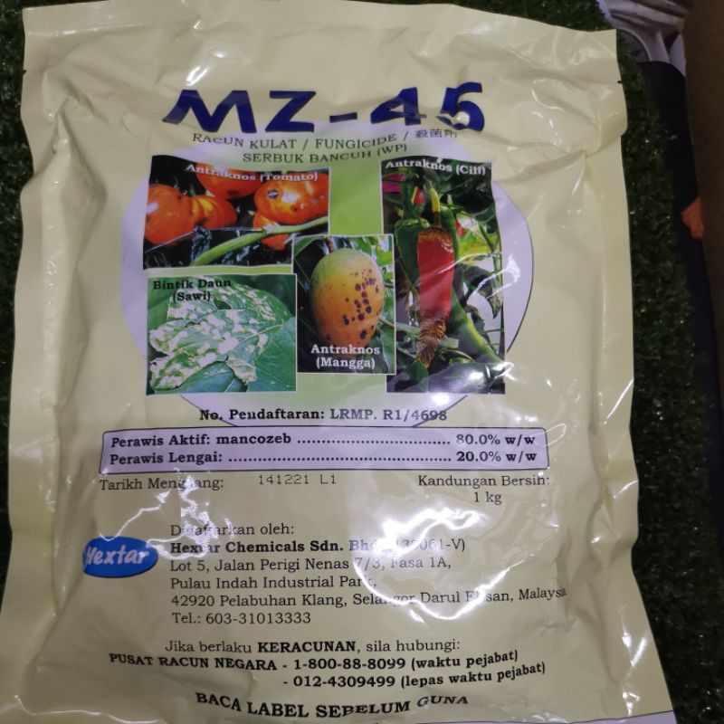 1KG HEXTAR MZ 45 MANCOZEB 80 Racun Kulat Fungicide Shopee Malaysia