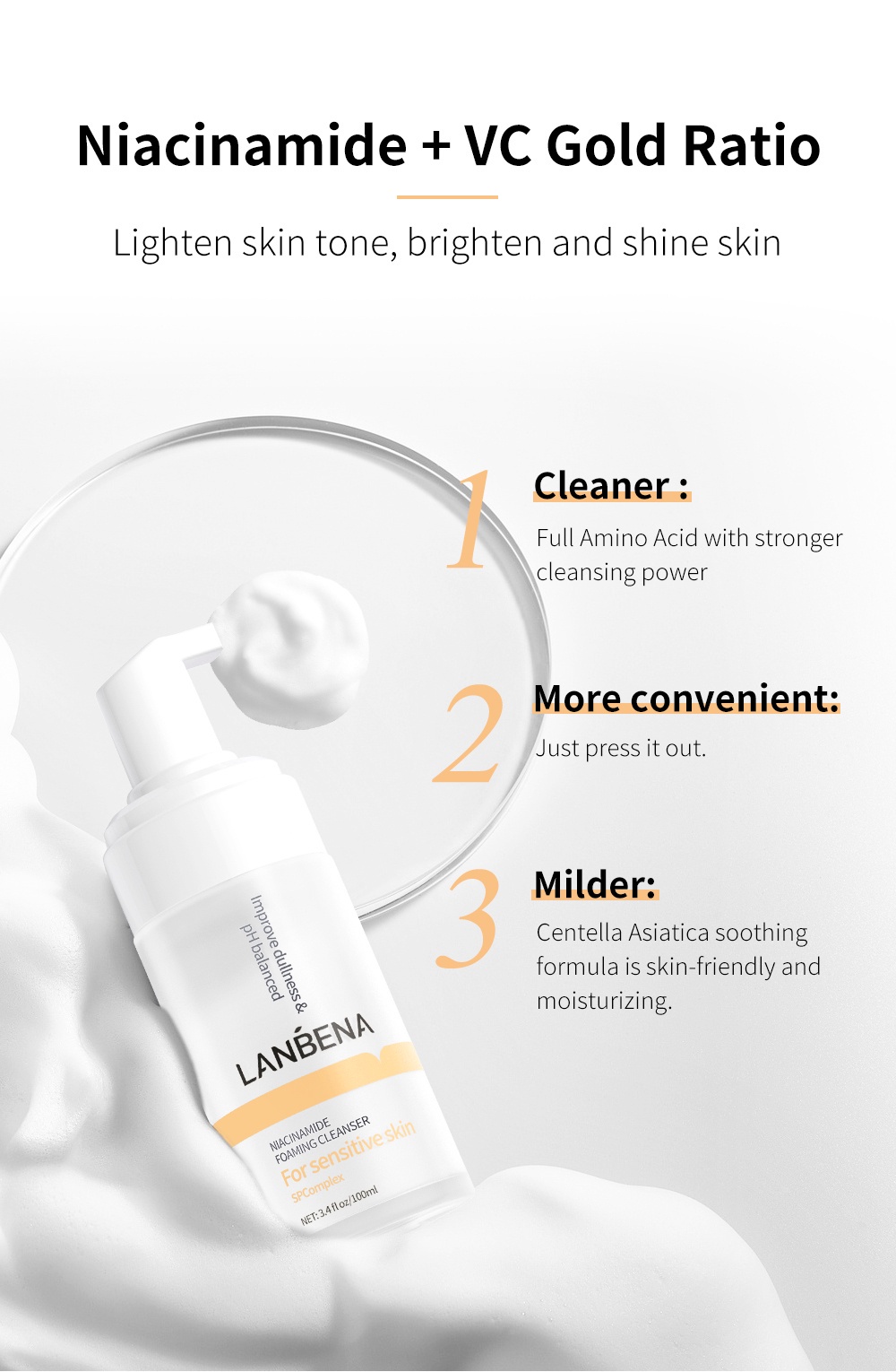 Lanbena Niacinamide Whitening Skincare Vitamin C B Improve Dullness Ph