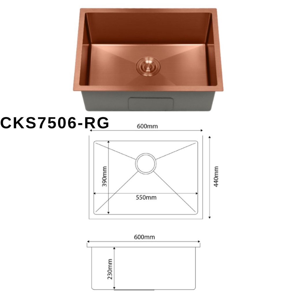 CABANA Undermount 1 2mm Thick Single Bowl 304 Stainless Steel Home