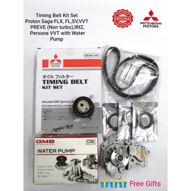 Timing Belt Kit Set Proton Saga Flx Preve Saga Vvt Iriz With Water