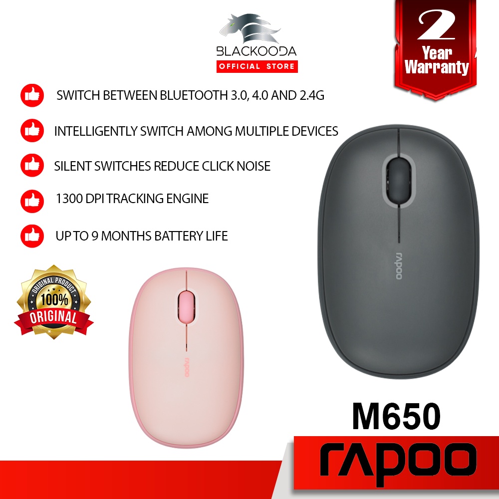 Rapoo M650 Multi Mode Wireless Bluetooth 3 0 5 0 Wireless 2 4GHz