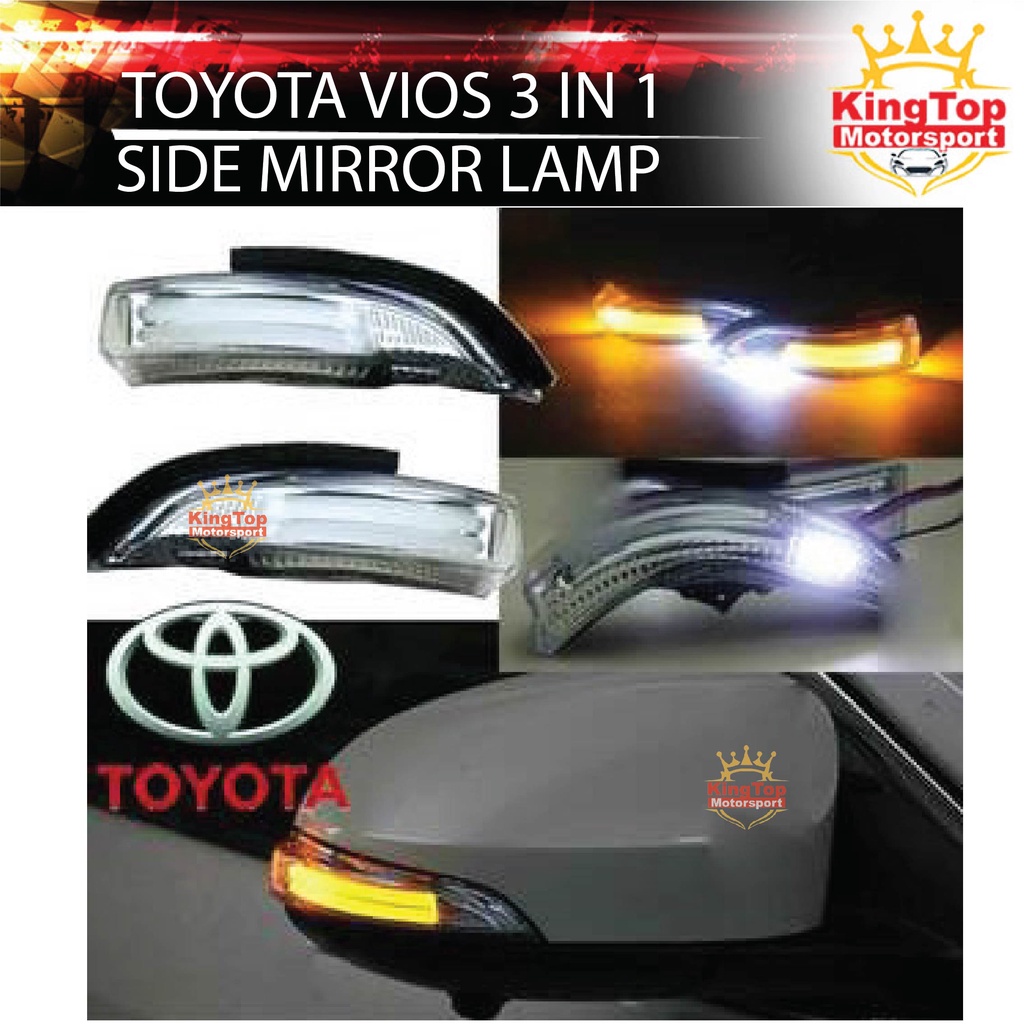 Toyota Vios Camry Altis Up In Side Mirror Led Light Shopee