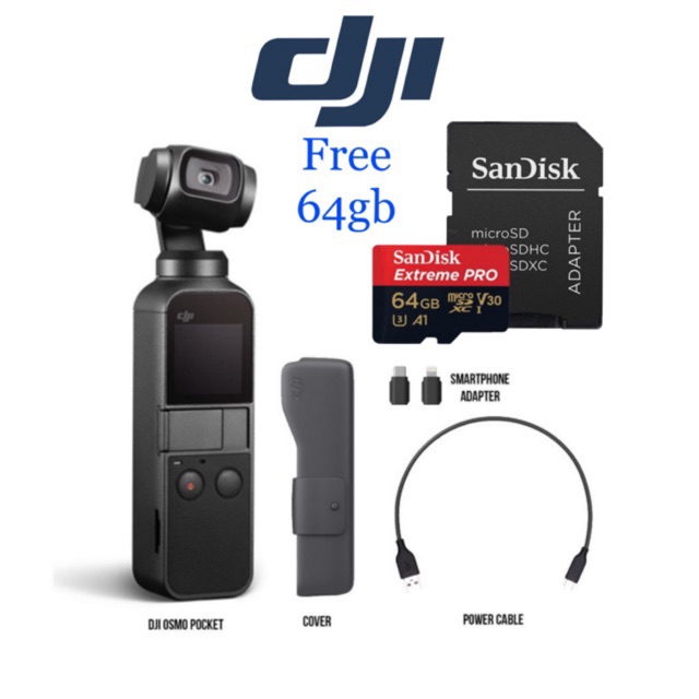 DJI OSMO POCKET ORIGINAL Sandisk 64gb Extreme Pro Ready Stock