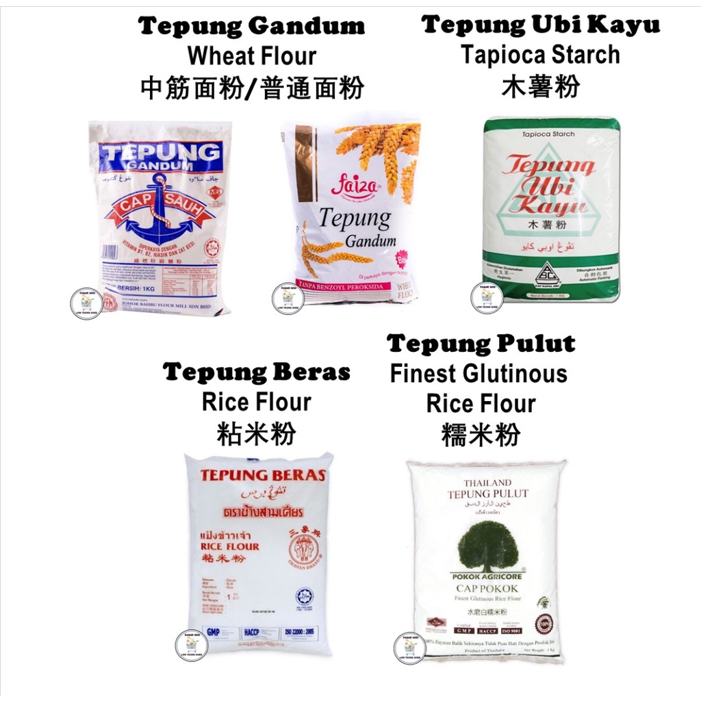 Plain Flour Tepung Gandum Cap Sauh Faiza Glutinous Rice Flour Tepung