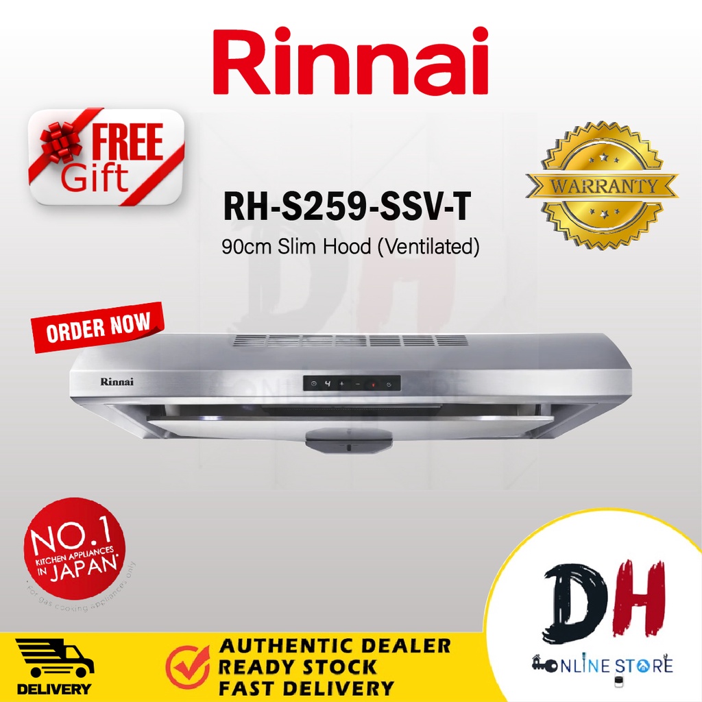 Rinnai Rh S Ssv T Ssr T Slim Cooker Range Hood Silver Cm