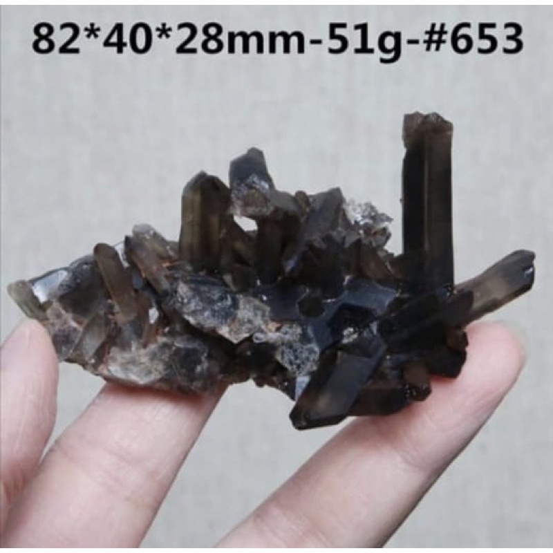 Ready Stock Black Quartz Crystal Cluster Natural Stone Decoration