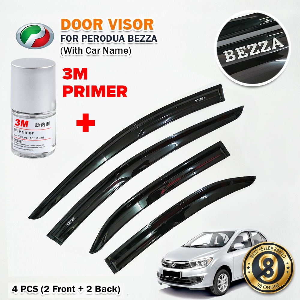 4 PCS Mugen Air Press Window Door Visor For Bezza Aruz Waja Axia