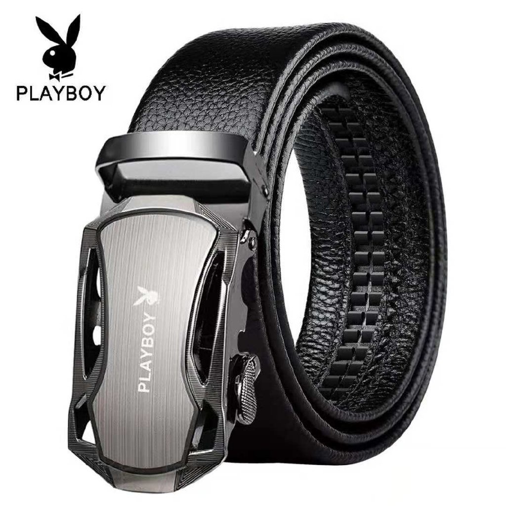 Playboy Men Leather Automatic Buckle Waist Belt Tali Pinggang Huno