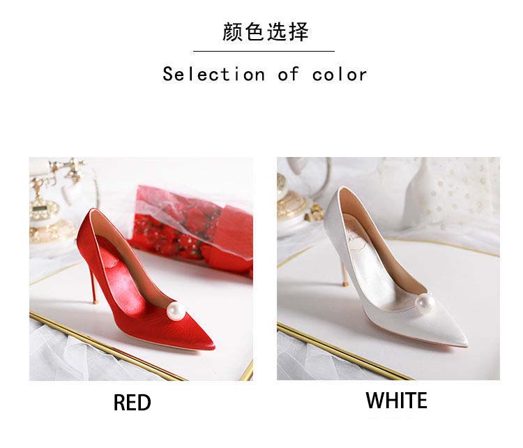 SWEETC Kasut Raya Perempuan Raya Heels 2024 Kasut Tinggi Pointed White