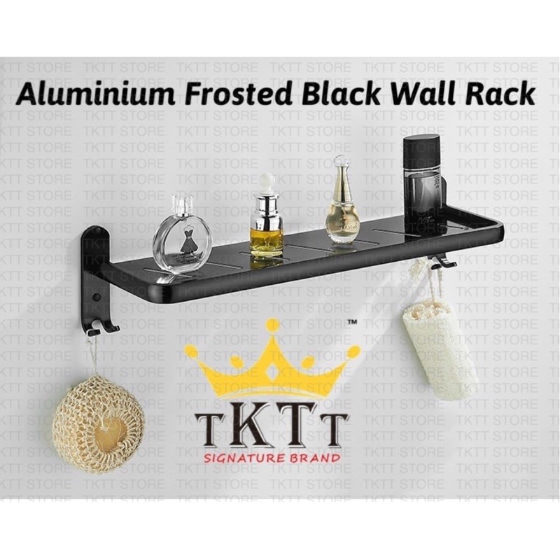 Tktt Aluminium Frosted Black Wall Rack Multifunctional Wall Storage