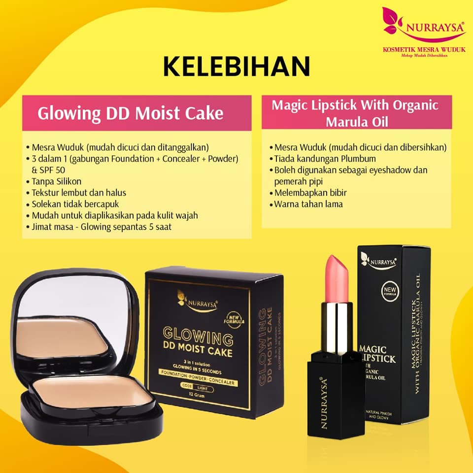 HOT SET NURRASYA Bedak DDMC Glowing Magic Lipstick Shopee Malaysia