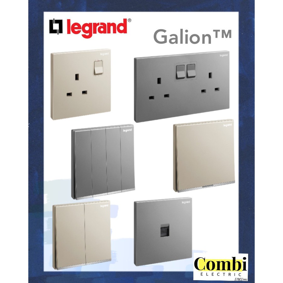 Legrand Galion C A Double Switch Socket Dark Silver Shopee