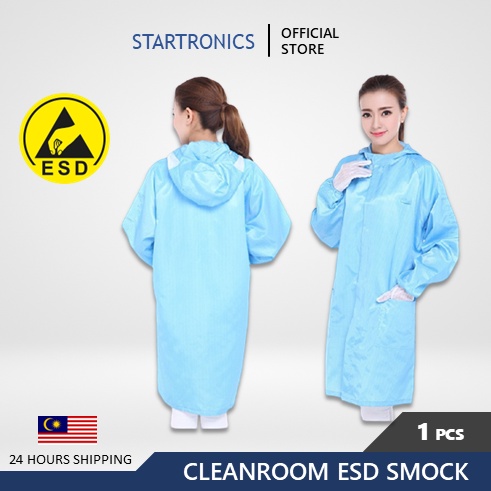 Esd Smock Cleanroom High Quality Esd Antistatic Smock Lab Coat Collar