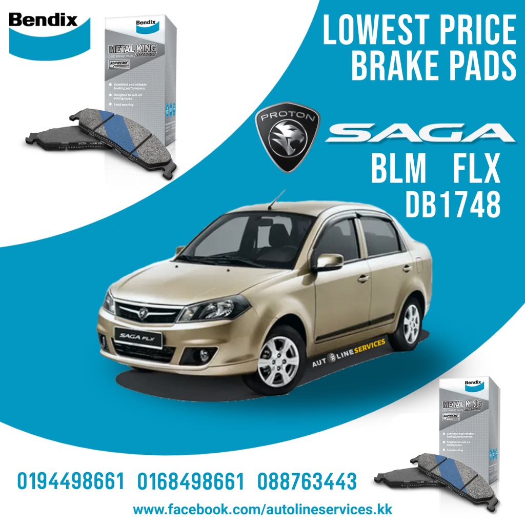 BENDIX FRONT BRAKE PADS PROTON SAGA BLM FLX METAL KING TITANIUM