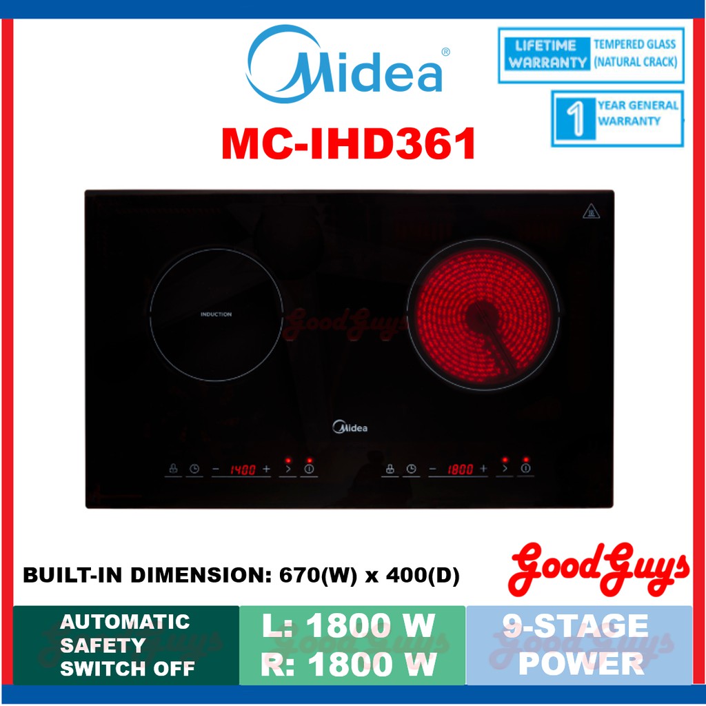 Midea Mc Ihd Built In Induction Ceramic Hob Dual Zone Multi