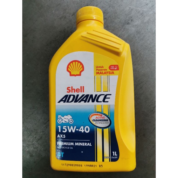 Shell Advance AX5 15W 40 Premium Mineral 4T Oil 1L Shopee Malaysia