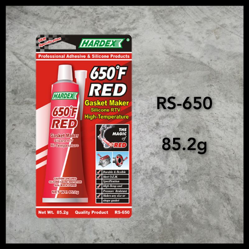 HARDEX RS 650 650F RED RTV SILICONE GASKET MAKER GUM 85 2G Shopee