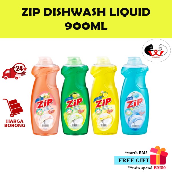 Zip Dishwashing Liquid Pencuci Pinggan 900ML Lemon Lime Ginger