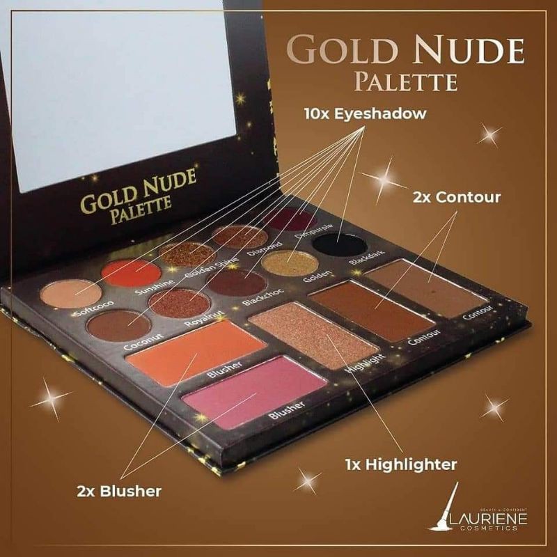 Laurine Eyeshadow Palette Nude Gold Edition Shopee Malaysia