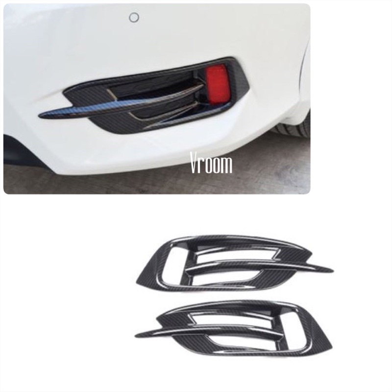 Honda Civic Fc Rear Bumper Reflector Cover Carbon Chrome