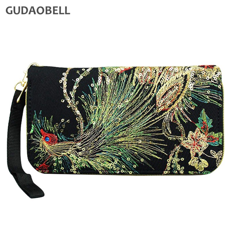 Ready Stock Gudaobell Embroidered Women S Long Wallet Change Mobile