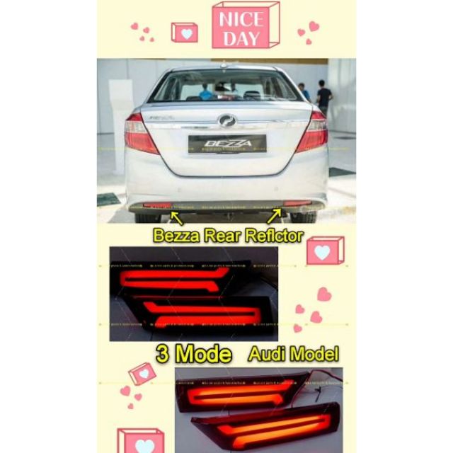 Perodua Rear Bumper Reflector Led Light Bar Bezza Myvi Turn