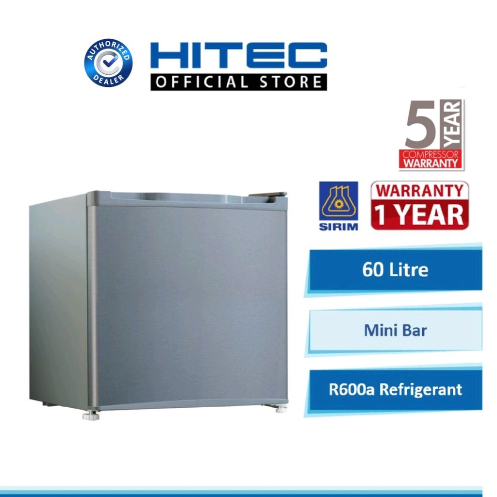 Hitec Mini Bar Fridge 60L HTR 60MBS SILVER 5 YEARS MOTOR WARRANTY