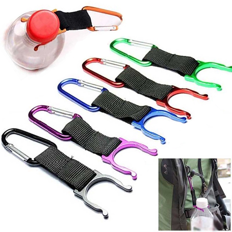 Aluminum Carabiner Drink Water Bottle Buckle Hook Bottles Holder Clip