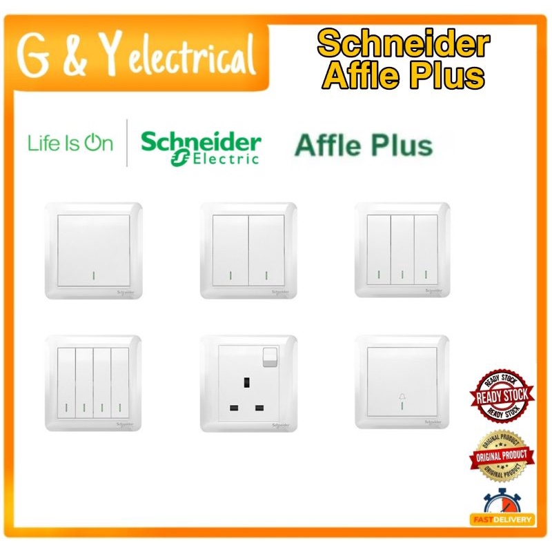 Schneider Affle Plus Switches Socket G G G G A A A Double