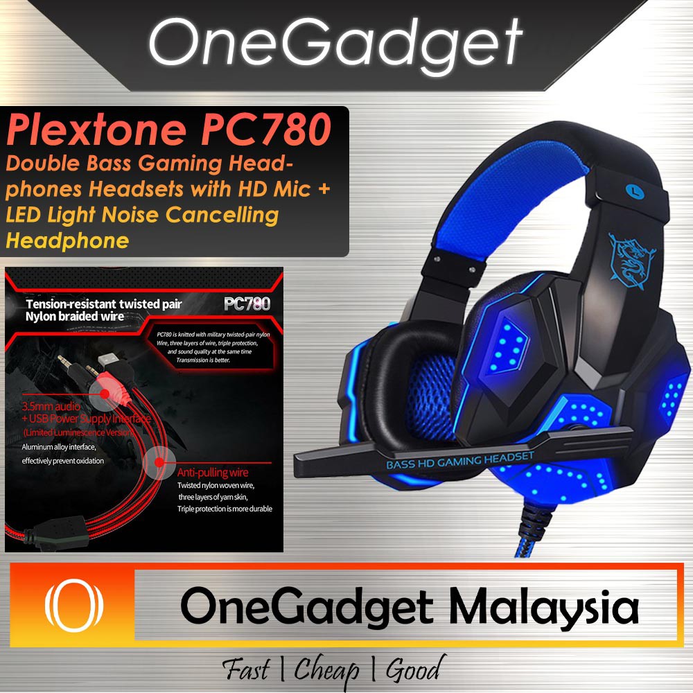 Original Plextone PC780 Double Bass Gaming Headphones Headsets With HD