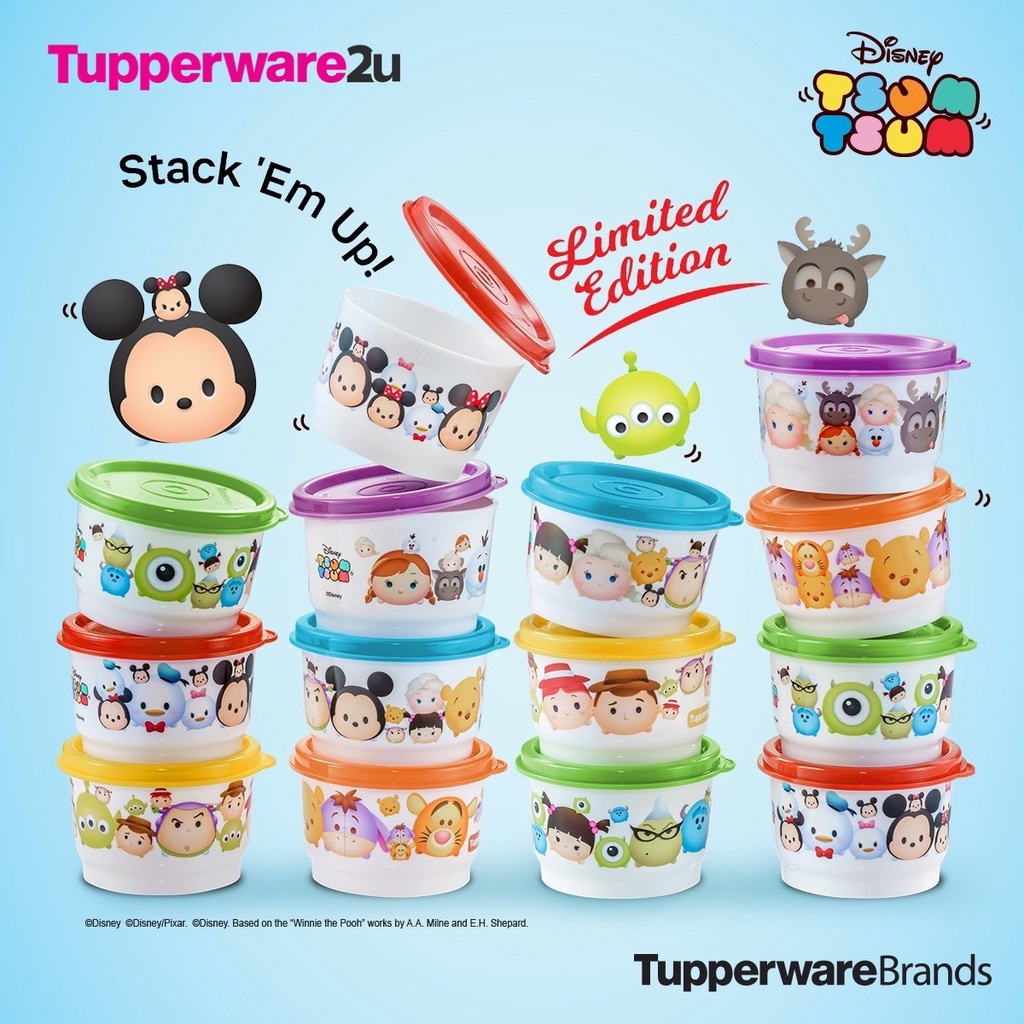 Tupperware Disney Tsum Tsum Gift Set 6pcs Mickey Minnie Winnie The