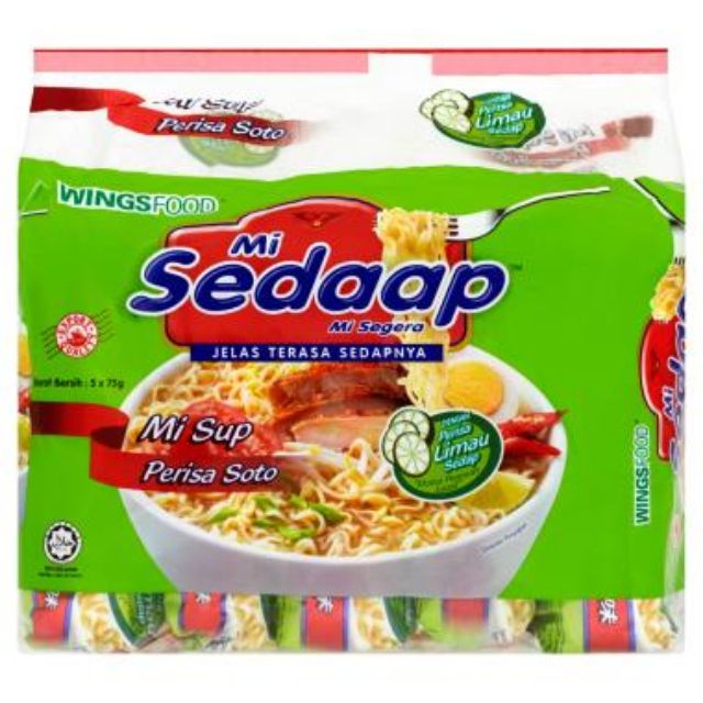 Instant Noodles Mi Sedap Perisa Soto 5 75g Shopee Malaysia