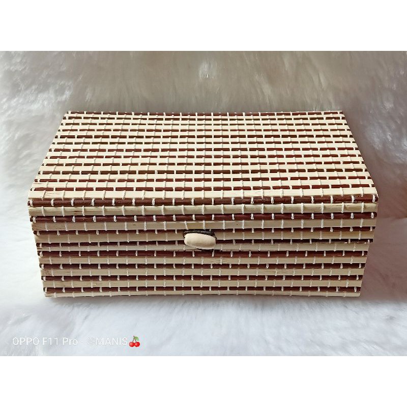 Kotak Kayu Buluh Anyaman Buluh Wooden Box Jewelry Box Shopee