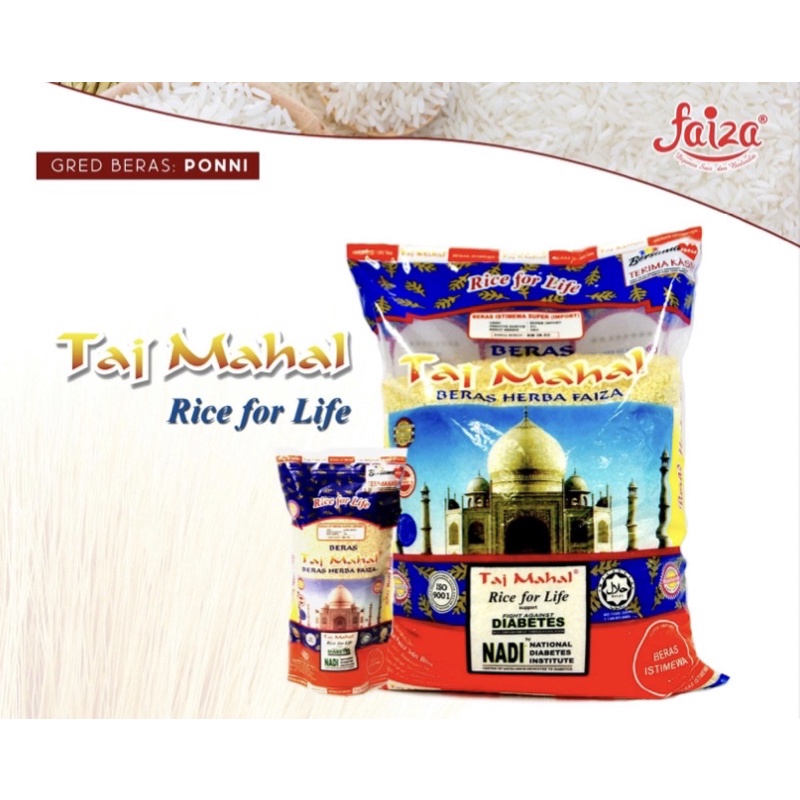 Beras Super Import Faiza Taj Mahal Herba Ponni 1kg India Shopee