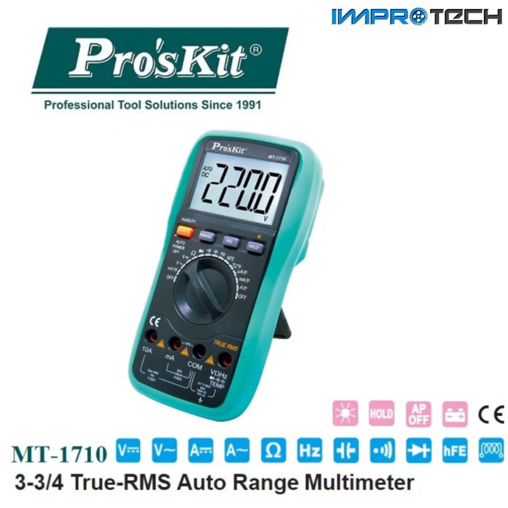 Pro Skit True Rms Auto Range Digital Multimeter Mt Shopee