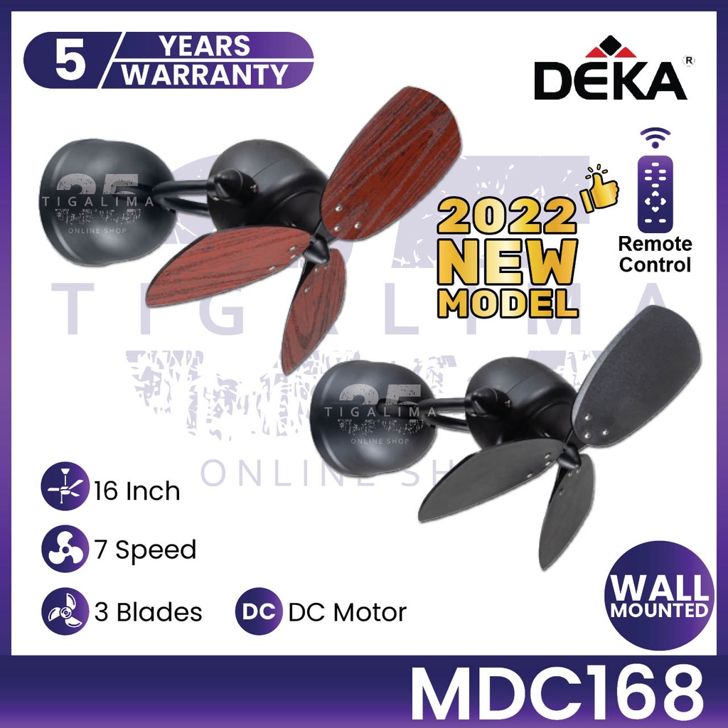 NEW MODEL 2022 DEKA MDC168 16Inch 3 Blades 7 Speed DC Motor Remote