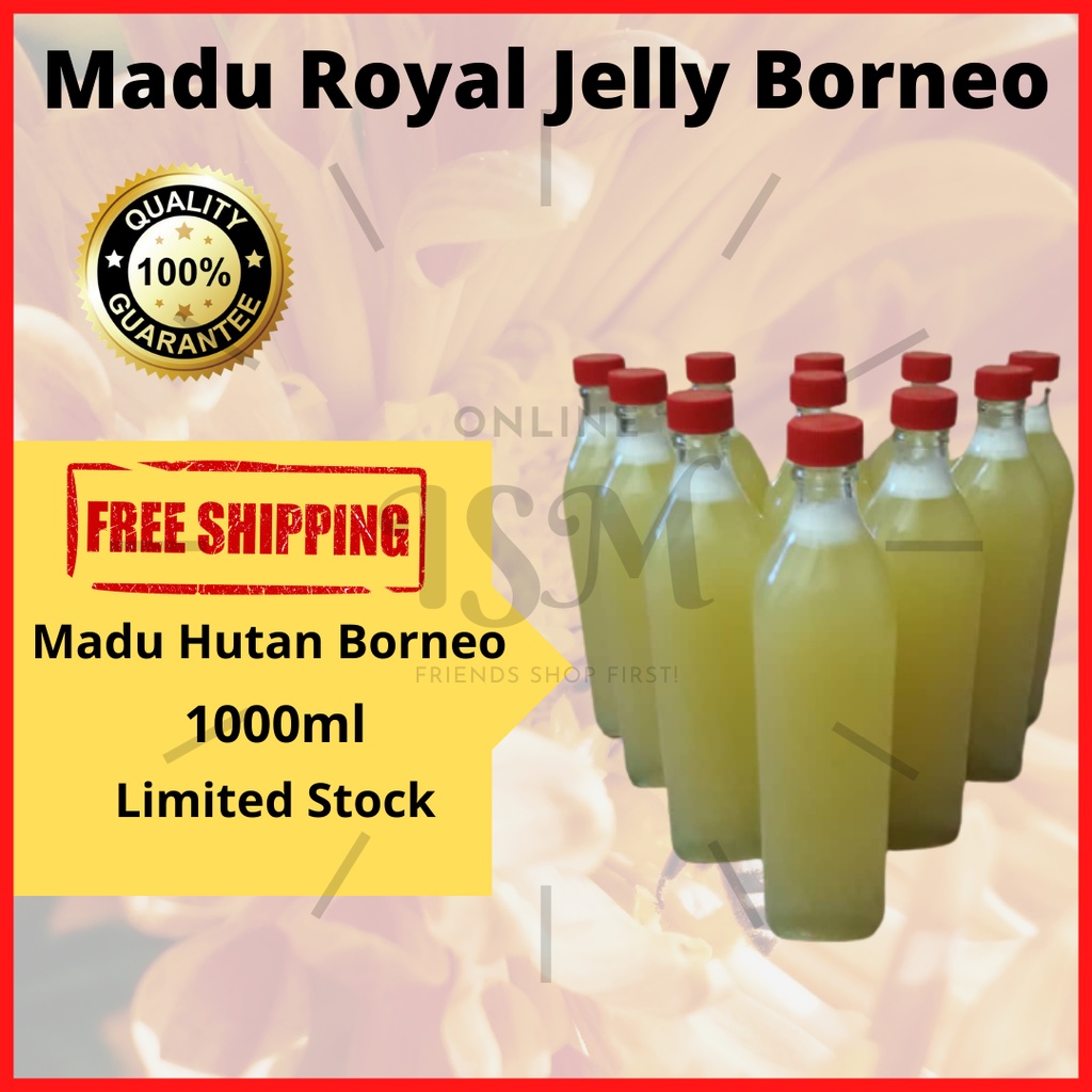 Ready Stock Madu Borneo Royal Jelly Original 1000ml Royal Jelly Honey