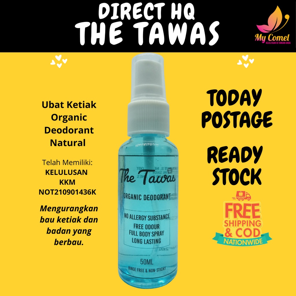 The Tawas Ubat Ketiak Organic Deodorant Natural 50ml Spray Hilang Bau