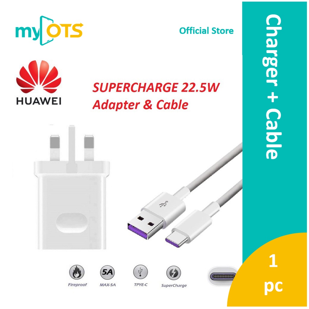 Huawei Super Charge Usb Charger Max W With Type C Cable Shopee