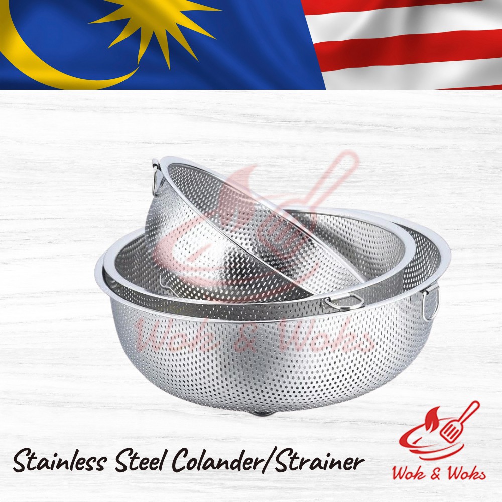 Stainless Steel Basin Basket Colander Saringan Bakul Keluli Shopee