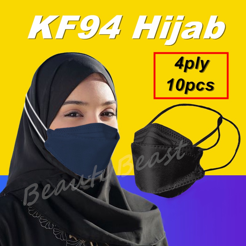 Ready Stock10pcs KF94 Korea Style Head Loop Muslim Hijab Face Mask