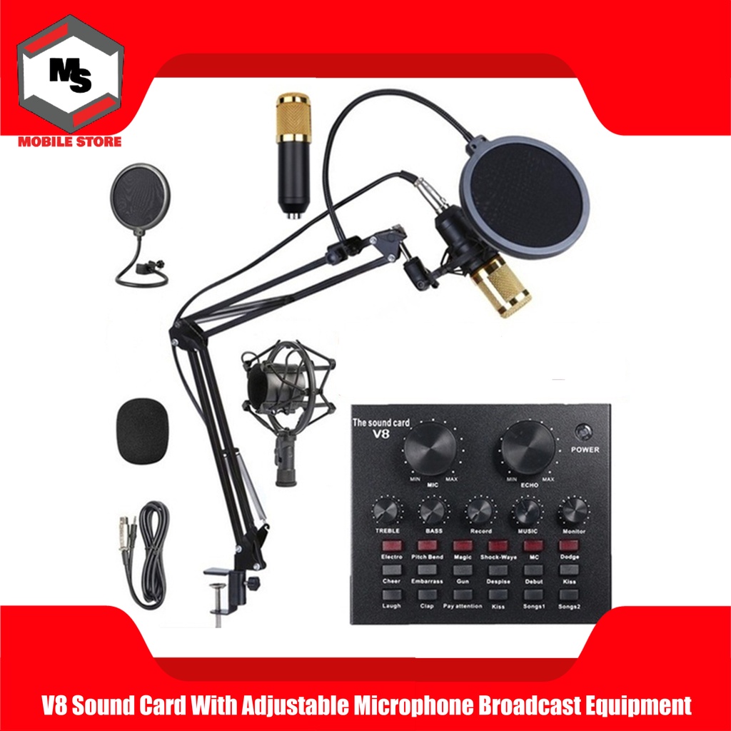 Ready Stock Bm V Sound Card With Adjustable Microphone Condenser