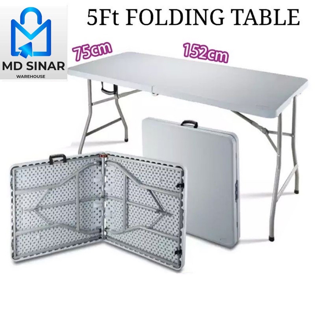 MD SINAR 2 5x 5 FT Folding Table GARDEN TABLE Bazzar Meja Lipat Heavy