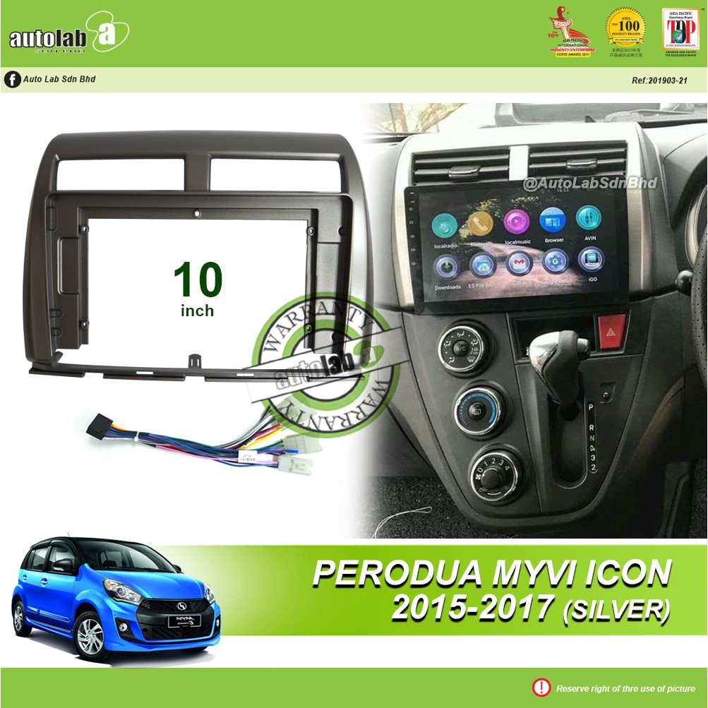 Android Player Casing 10 Perodua Myvi Icon 2015 2017 Silver With