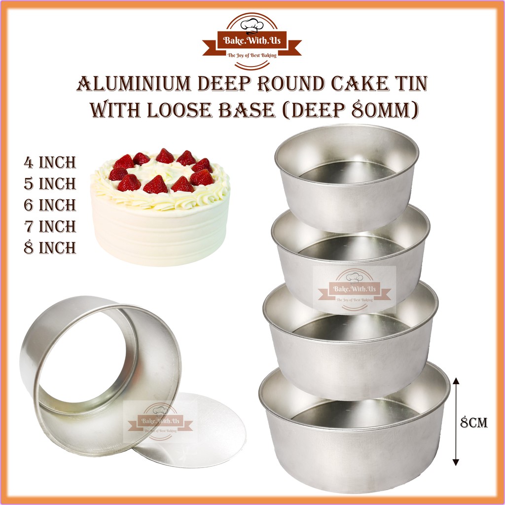 Aluminium Deep Round Cake Tin Mould With Loose Base Deep Mm