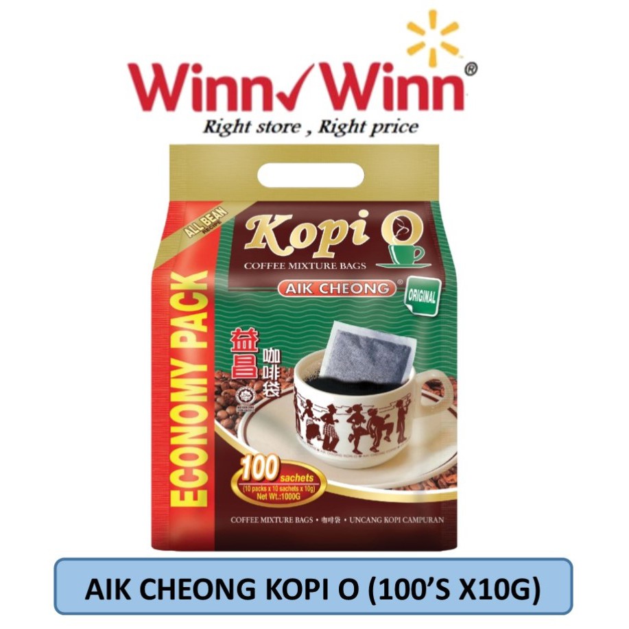 Aik Cheong Kopi O Original Coffee Mixture Bags 100 X 10g 1kg Shopee