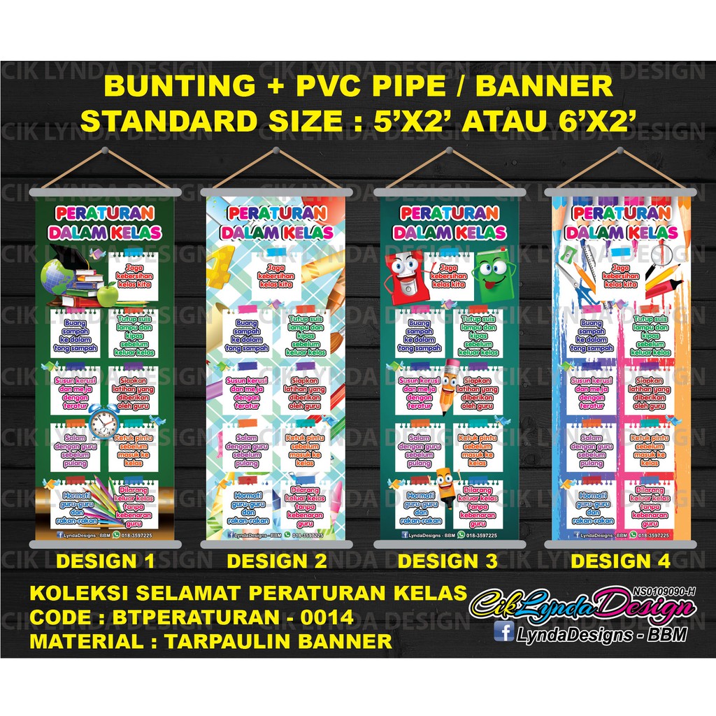 PRE ORDER BUNTING PVC PIPE PERATURAN KELAS Shopee Malaysia