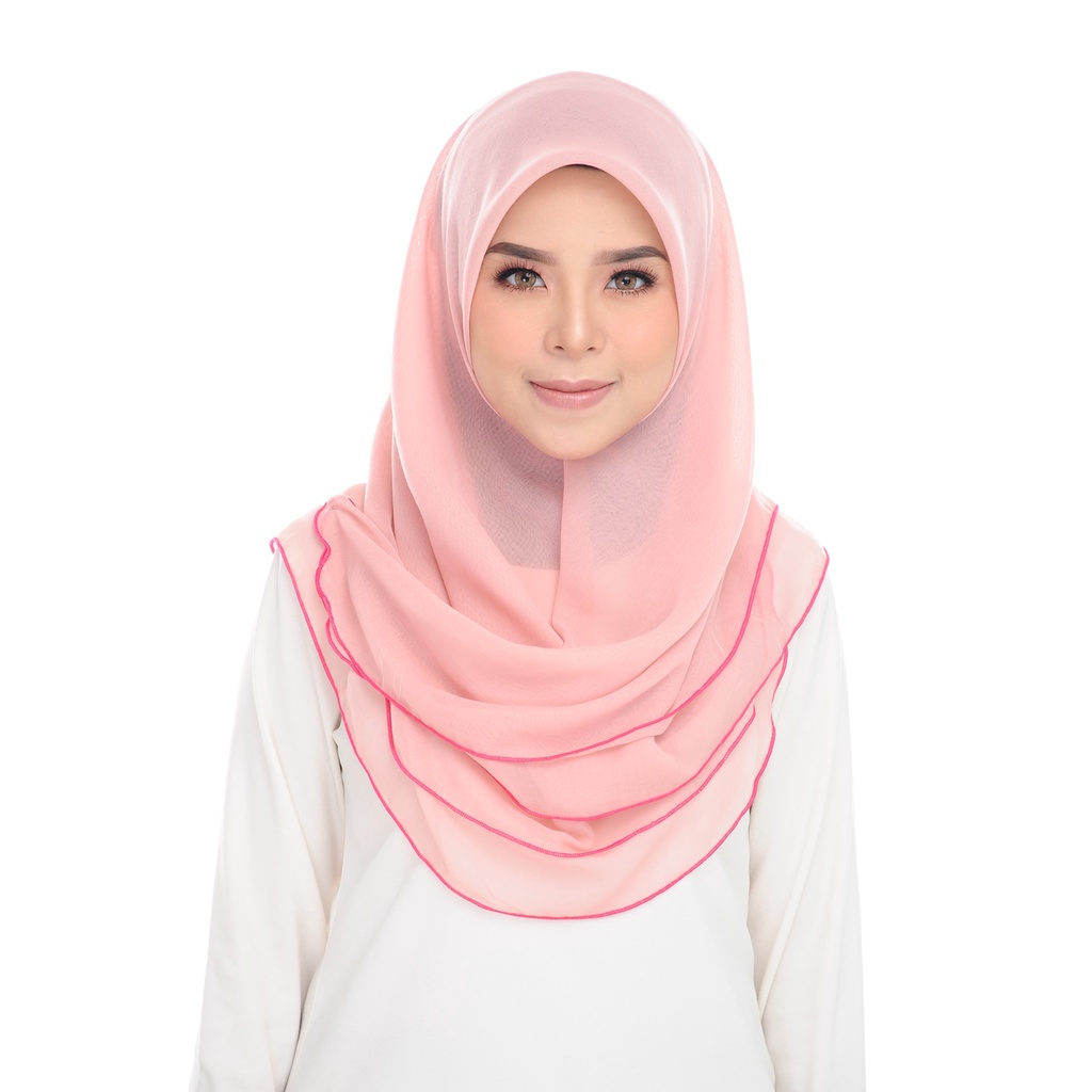 Benang Hijau Tudung Bawal Maira Ruffle Blush Nude Shopee Malaysia