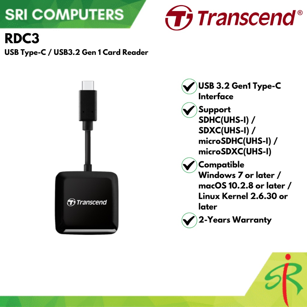 Transcend Rdc Usb Type C Usb Gen Card Reader Years Warranty