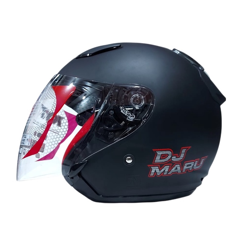 Hitam Helmet Kyt Dj Maru Black Doff Half Face Original Original